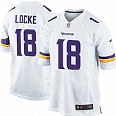 Nike Men & Women & Youth Vikings #18 Locke White Team Color Game Jersey